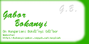 gabor bokanyi business card